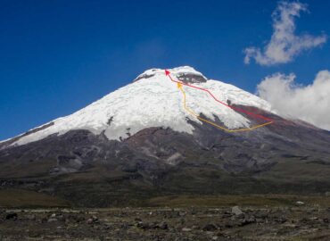 Volcán Cotopaxi, rutas de escalada en la cara Nororiental