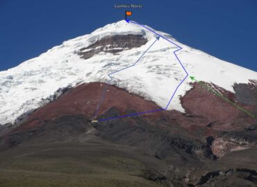 Volcán Cotopaxi, rutas de escalada en la cara norte