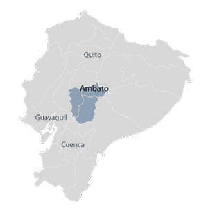 Ambato on the map of Ecuador