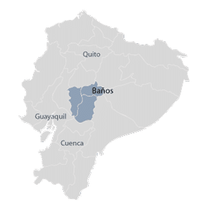 Baños de Agua Santa on the map of Ecuador