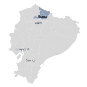 Ibarra on the map of Ecuador