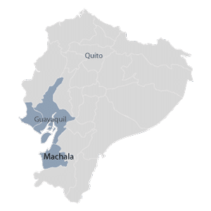 Machala on the map of Ecuador